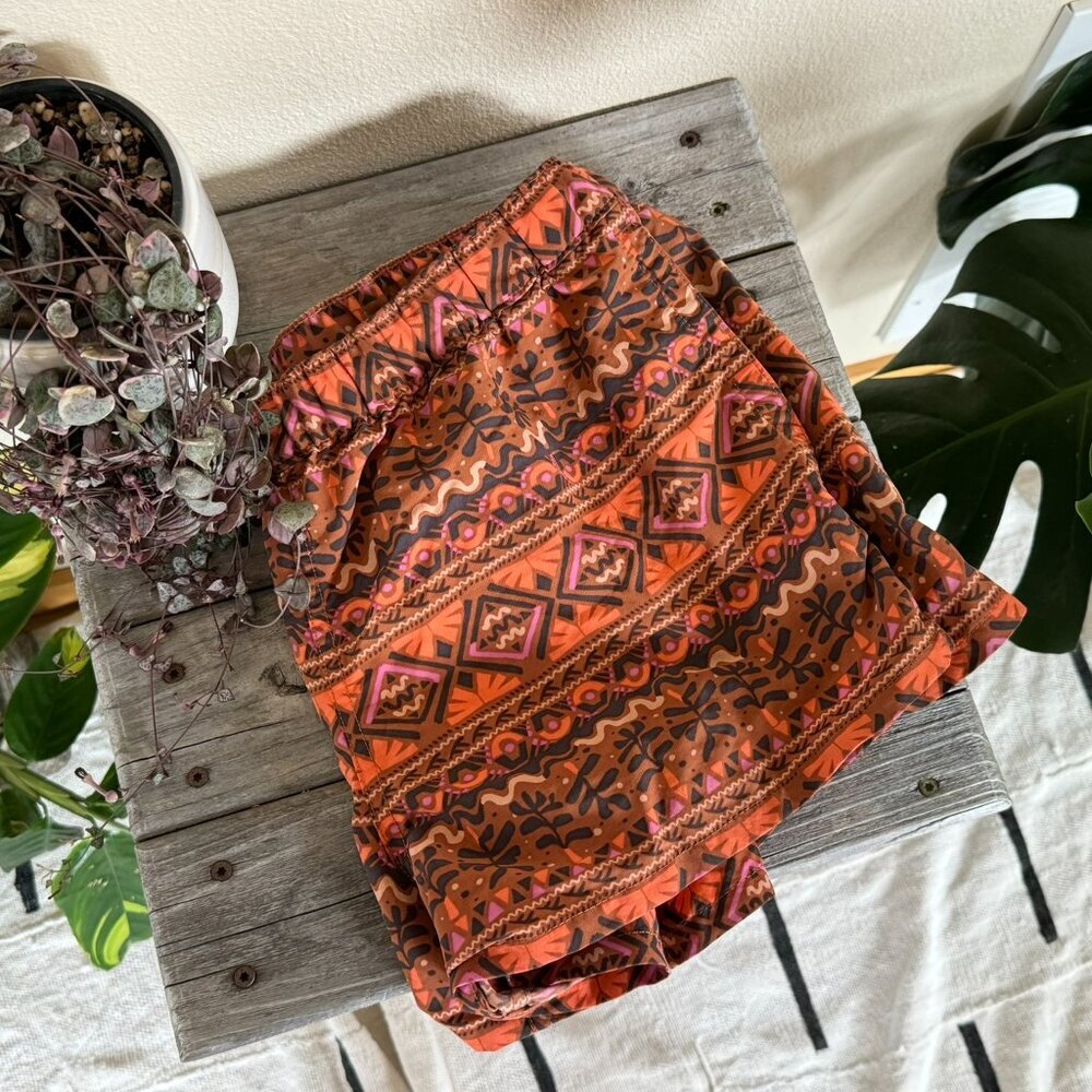 Women's Barely Baggies Shorts Size M Mangrove Tiki Henna Brown Rust Surf Swim - Picture 1 of 15
